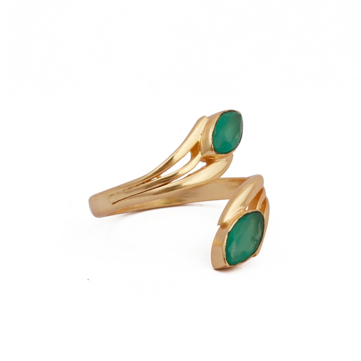 Blue Topaz Ring, Marquise Shape Gemstone Ring, Gold Plated Adjustable Statement Ring