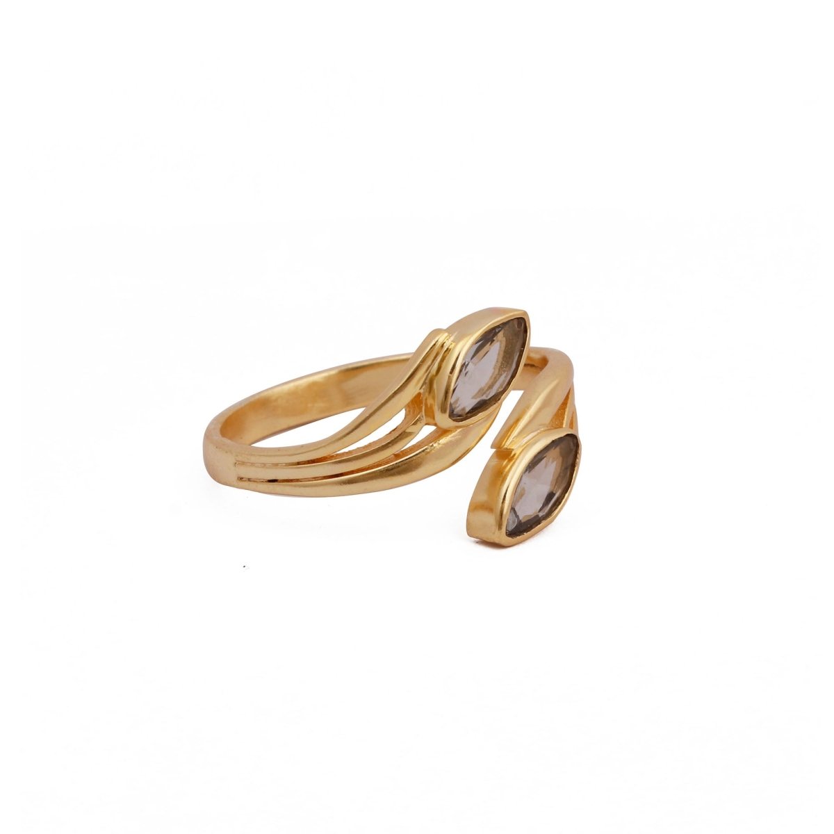 Blue Topaz Ring, Marquise Shape Gemstone Ring, Gold Plated Adjustable Statement Ring
