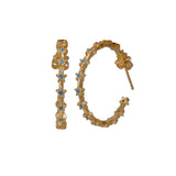 Blue Turquoise Star Hoop Stud Earrings Gold Plated Jewelry