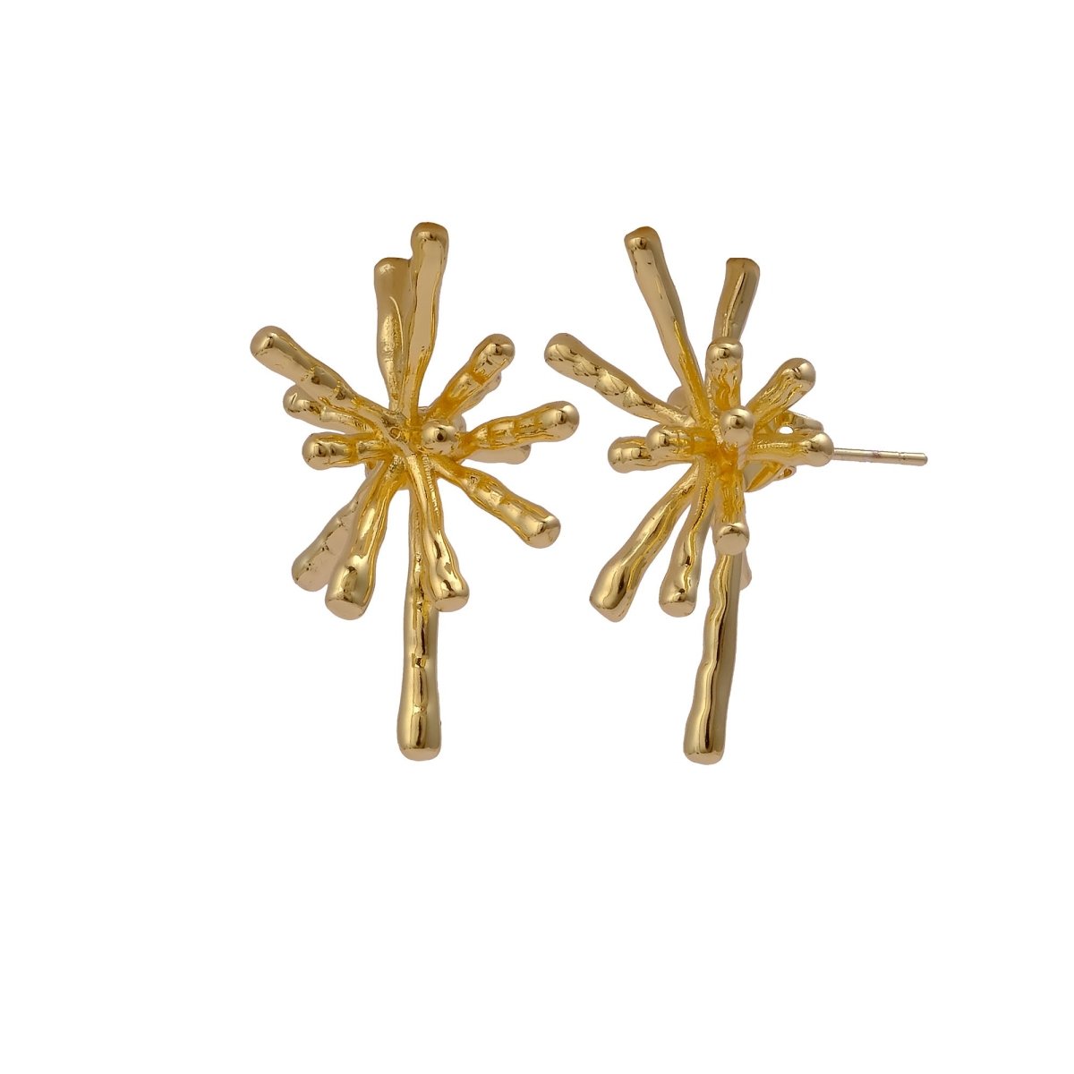 Bold Bloom Sculptural Gold Plated Statement Handmade Earrings
