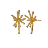 Bold Bloom Sculptural Gold Plated Statement Handmade Earrings