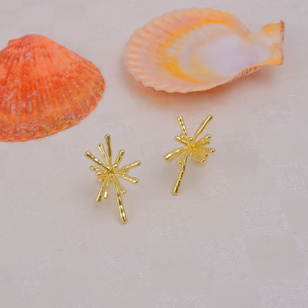 Bold Bloom Sculptural Gold Plated Statement Handmade Earrings