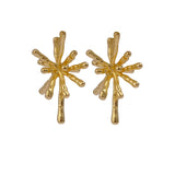 Bold Bloom Sculptural Gold Plated Statement Handmade Earrings