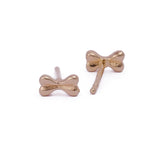 Bone Stud Earrings Cute Minimal Gold Plated Dog Bone Earrings for Pet Lovers