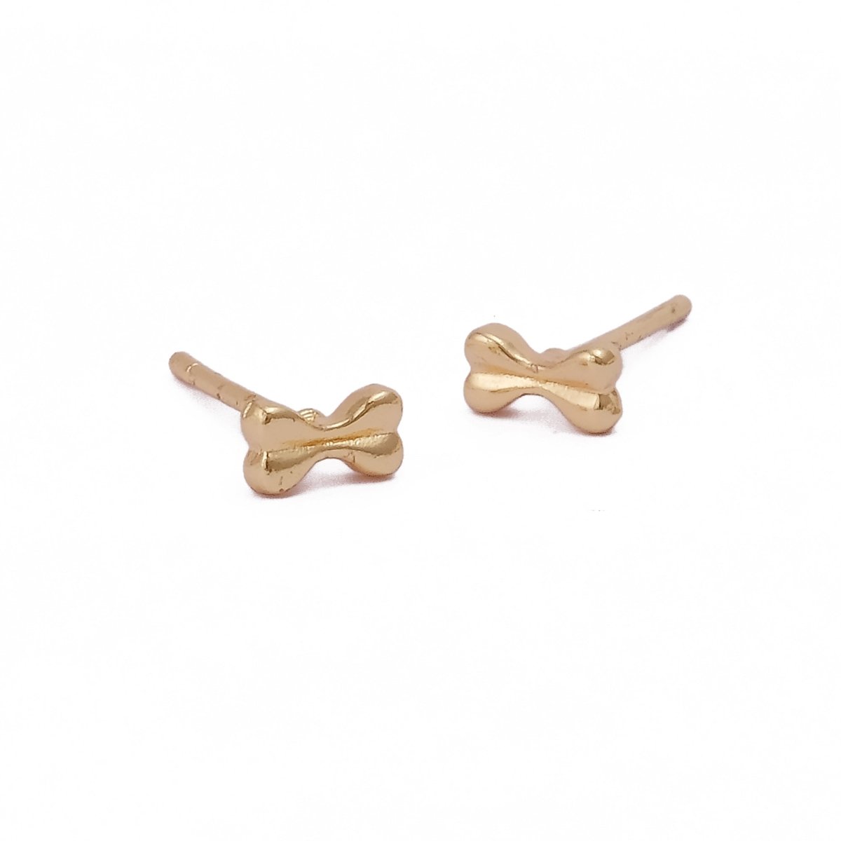 Bone Stud Earrings Cute Minimal Gold Plated Dog Bone Earrings for Pet Lovers