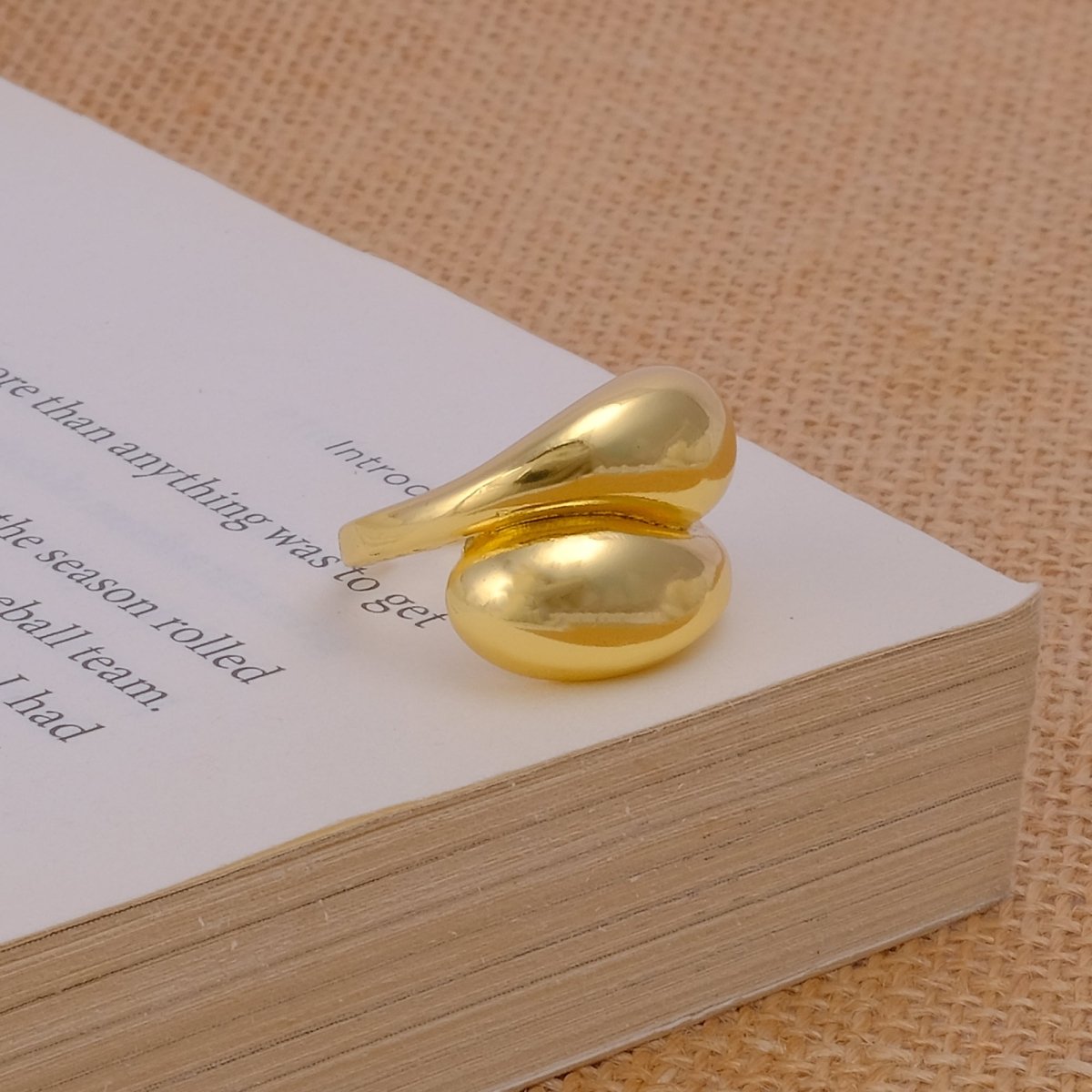 Chunky Gold Dome Ring: Bold Geometric Brass Statement Jewelry