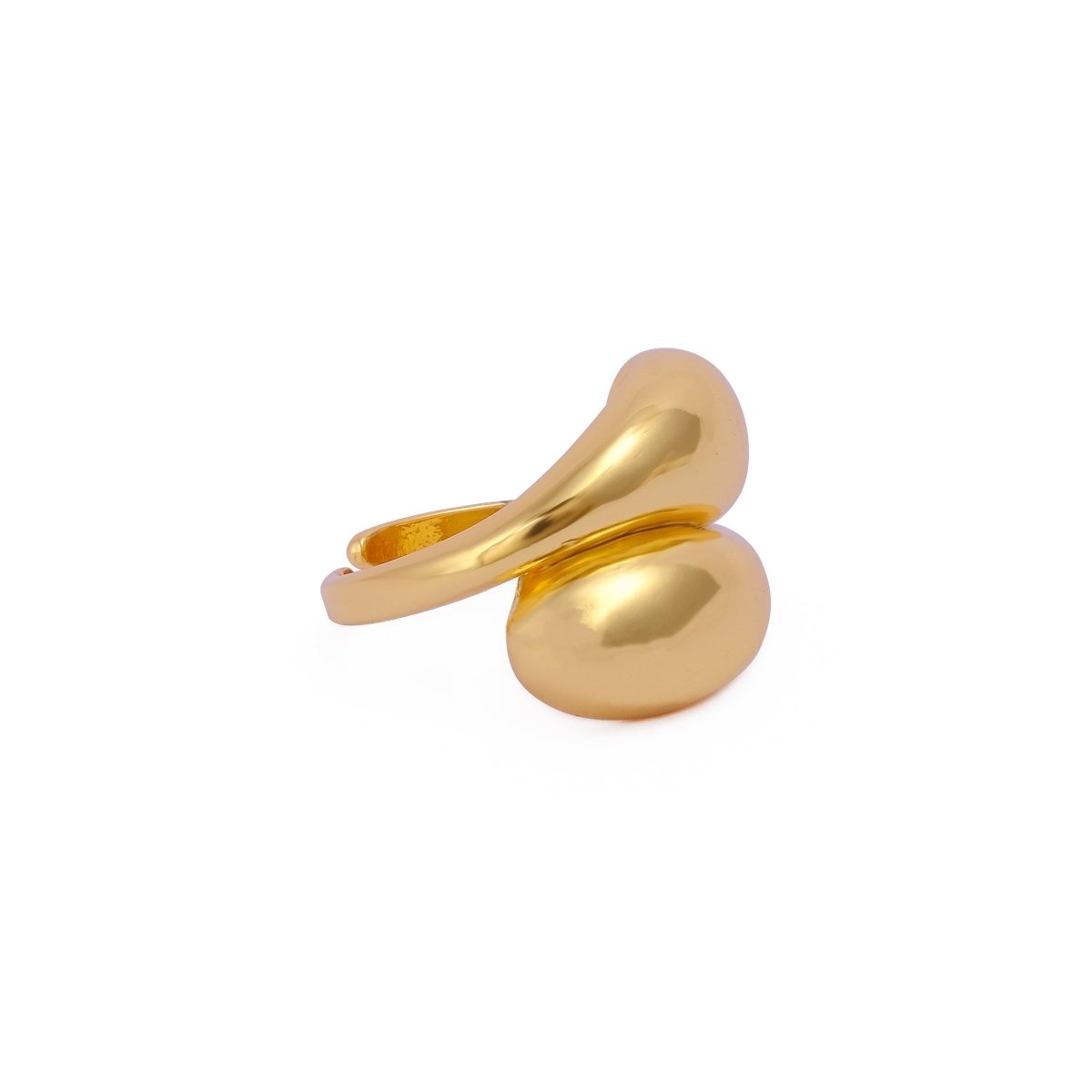 Chunky Gold Dome Ring: Bold Geometric Brass Statement Jewelry