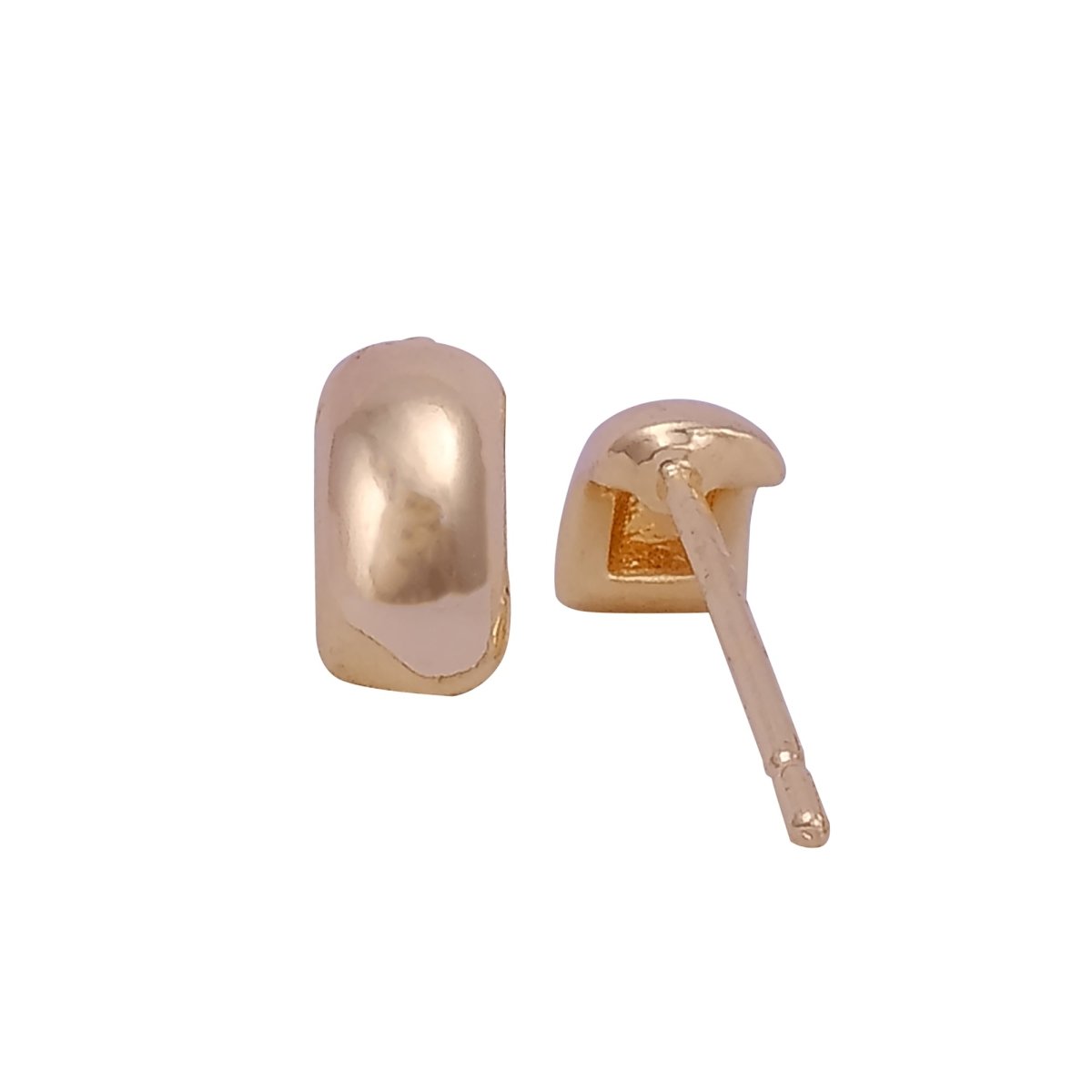 Chunky Gold Plated Mini Hoop Stud Earrings Minimal Modern Half Hoop Earrings