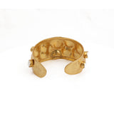 Chunky Hammered Gold Plated Pearl Bangles, Natural Gemstone Cuffs 5470