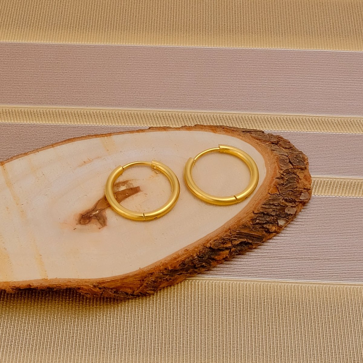 Classic Gold Plated Hoop Earrings Minimalist Everyday Jewelry