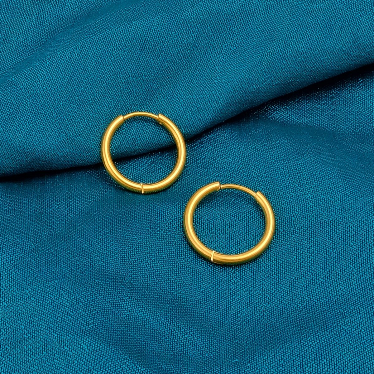 Classic Gold Plated Hoop Earrings Minimalist Everyday Jewelry