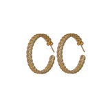 Classic Gold Plated Statement Chain Link Hoops Earrings