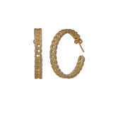 Classic Gold Plated Statement Chain Link Hoops Earrings