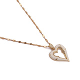 Classic Hollow Heart Pendant Elegant Cut - Out Heart Pendant Necklace Gold Plated Jewelry For Her