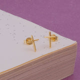 Cross Stud Earrings Minimal Dainty Gold Plated Cross Earrings for Everyday Wear