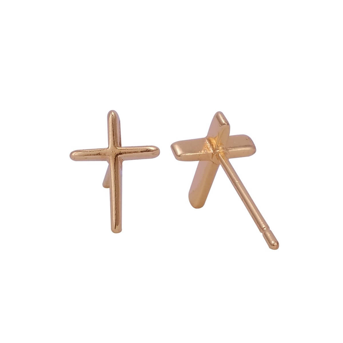 Cross Stud Earrings Minimal Dainty Gold Plated Cross Earrings for Everyday Wear