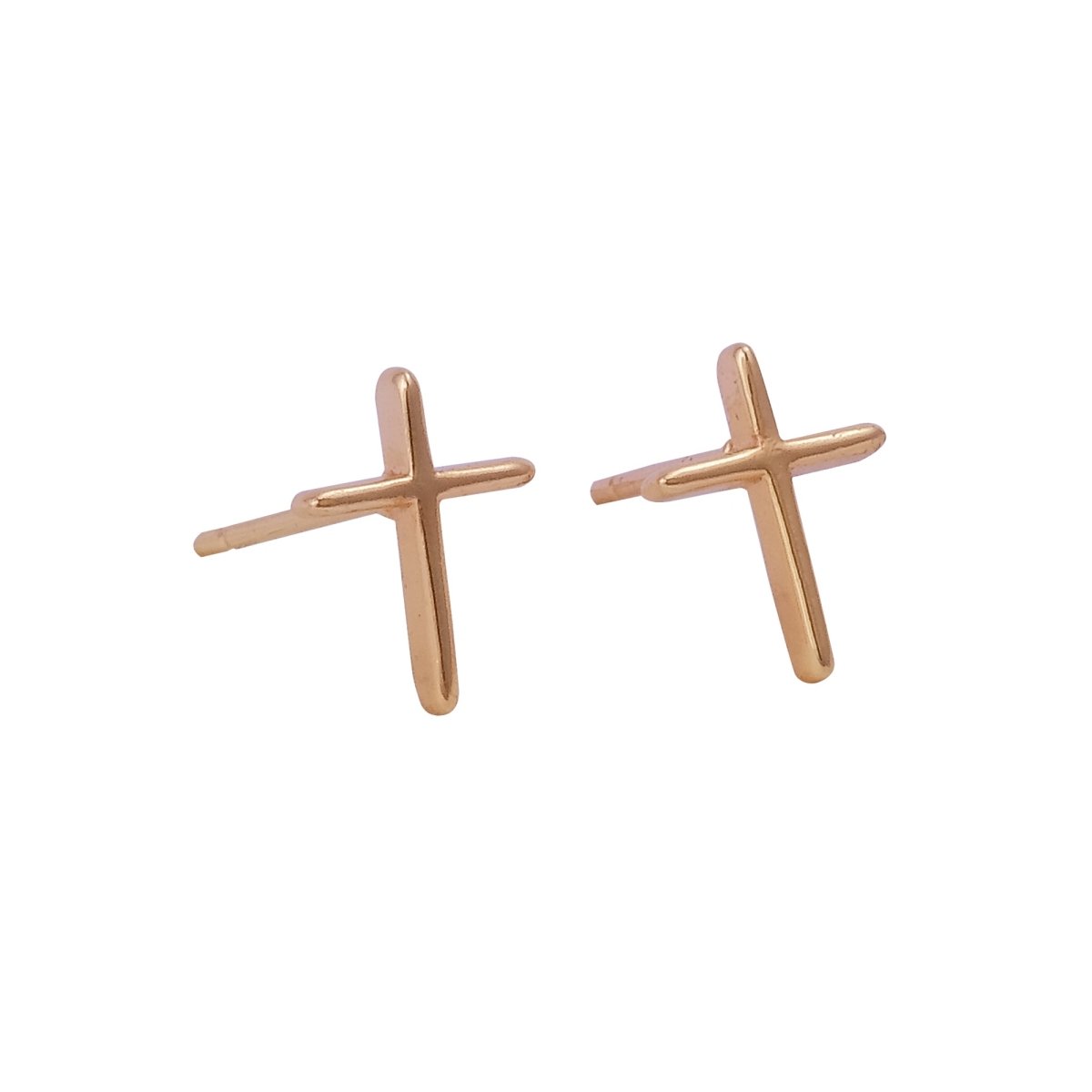 Cross Stud Earrings Minimal Dainty Gold Plated Cross Earrings for Everyday Wear