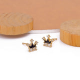 Crown Stud Trendy Gold Plated Earrings Royal Style Jewelry