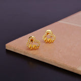 Cubic Zircon Gemstone Jewelry Golden Cloud Raindrop Stud Earrings For Kids