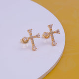 Cubic Zircon Gemstone Stud Earrings Aesthetic Christian Jewelry Gold Plated Jewelry