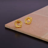Cubic Zircon Gemstone Stud Earrings Aesthetic Gold Plated Jewelry For Her