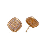 Cubic Zircon Gemstone Stud Earrings Elegant Gold Plated Jewelry For Her