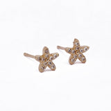 Cubic Zircon Gemstone studs Gold Plated Star Shappe Tiny Earrings For Her
