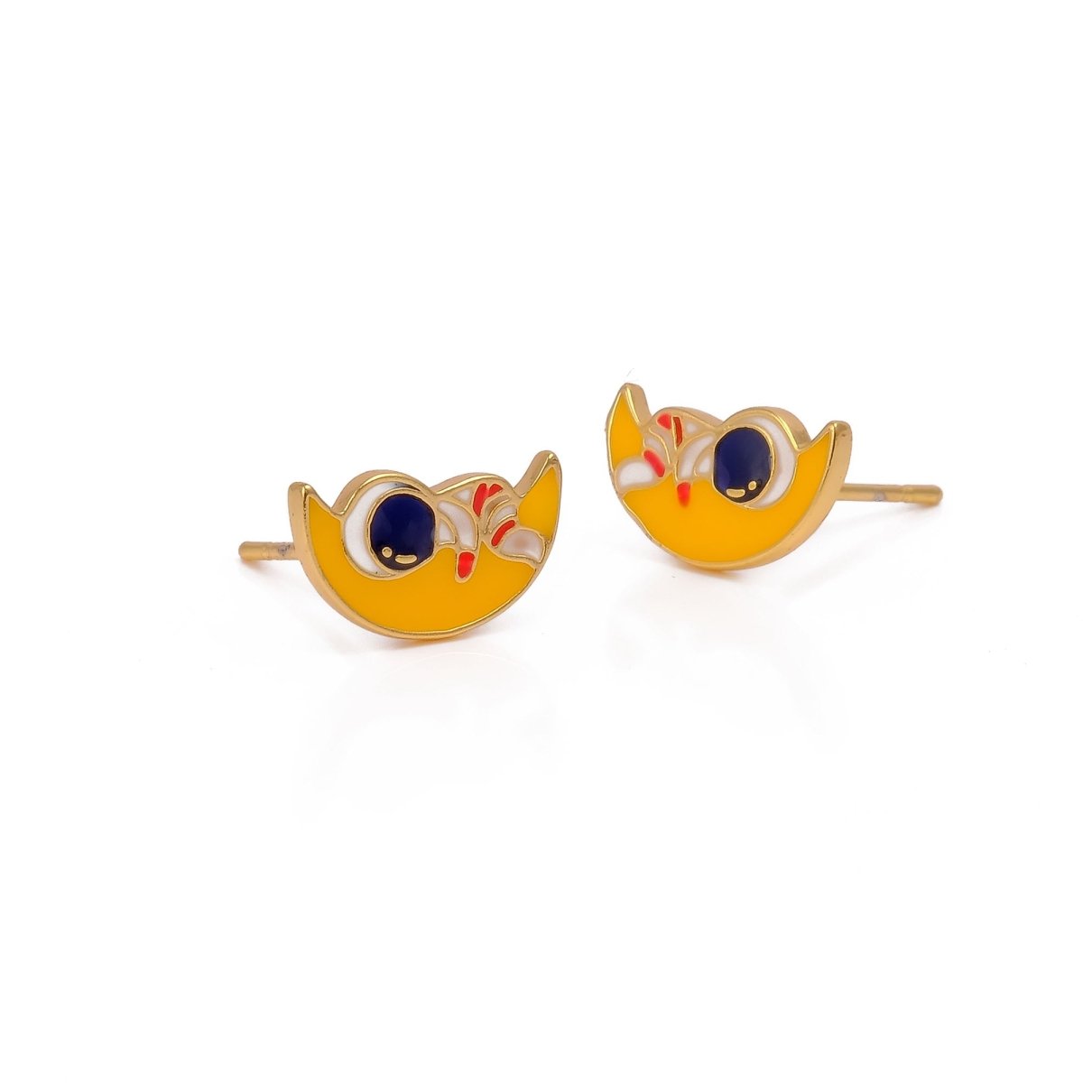 Cute Astronaut Studs Moon Shape Earrings Galaxy-Inspired Jewelry