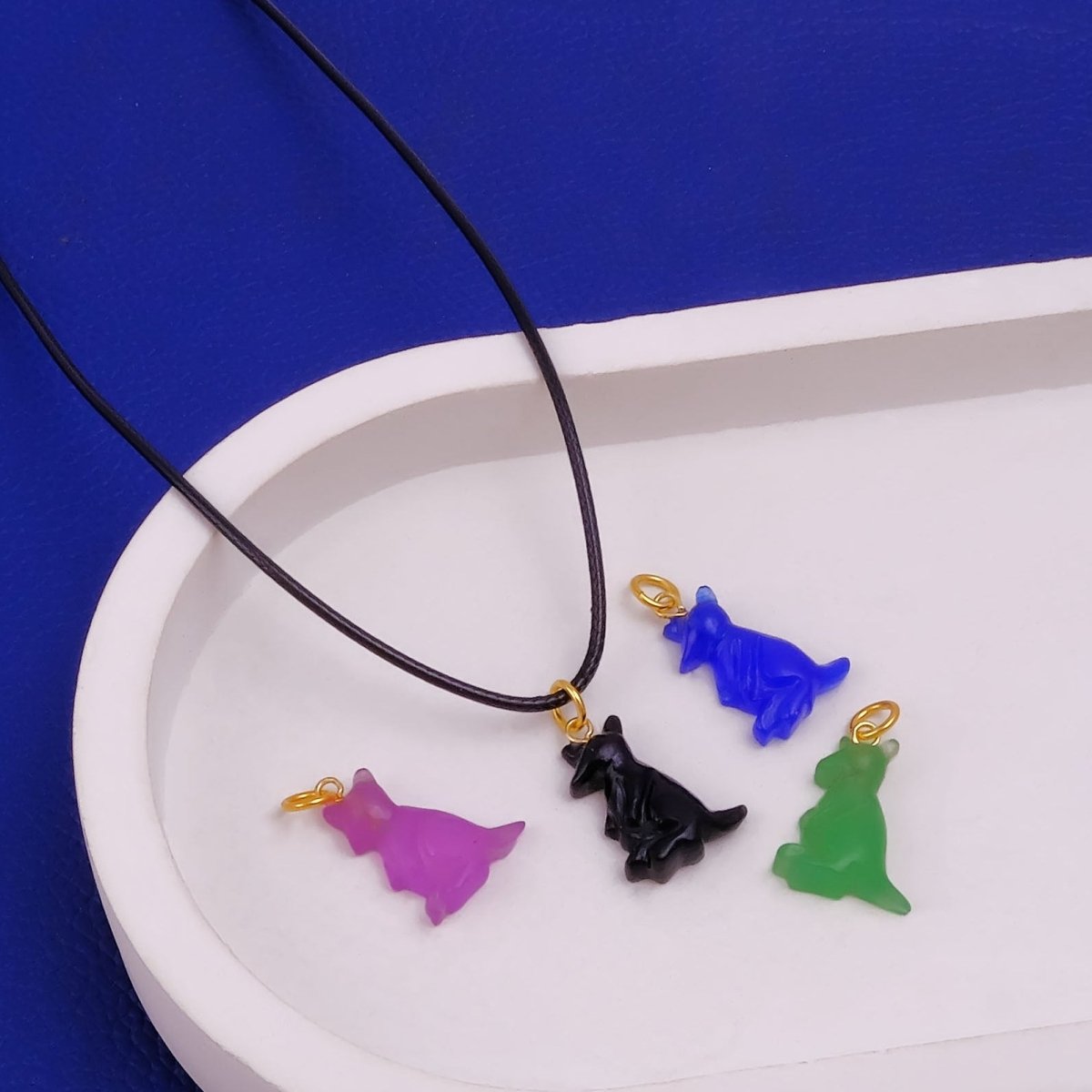 Cute Kangaroo Necklace Pink Animal Pendant, Gold Accent Choker for Women 5253 Pink