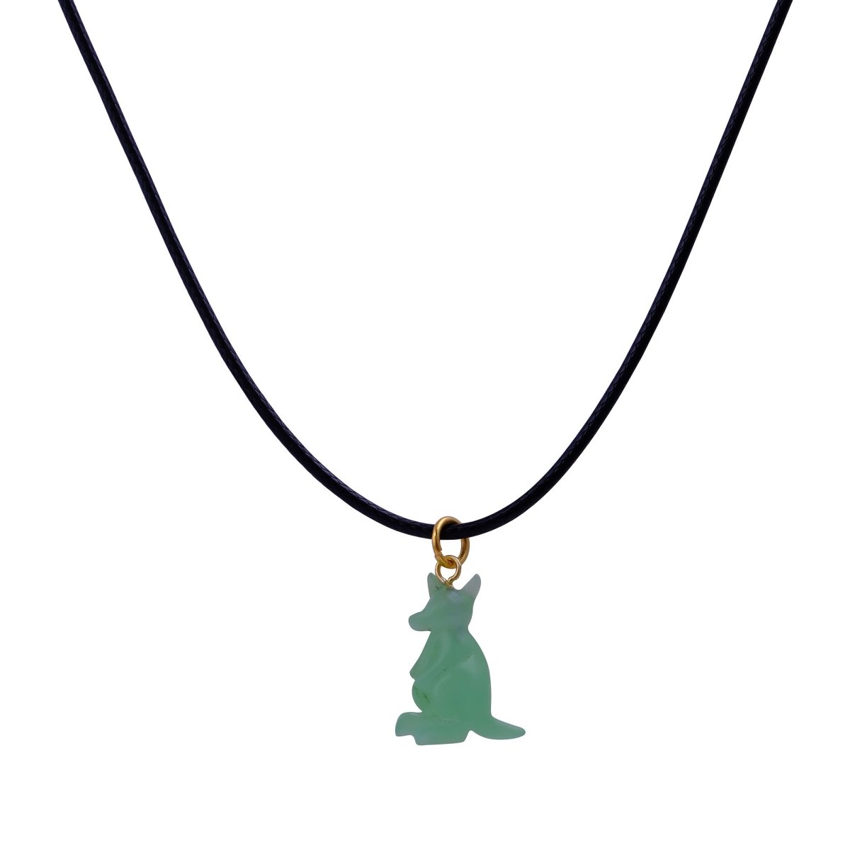 Cute Kangaroo Necklace Pink Animal Pendant, Gold Accent Choker for Women 5253