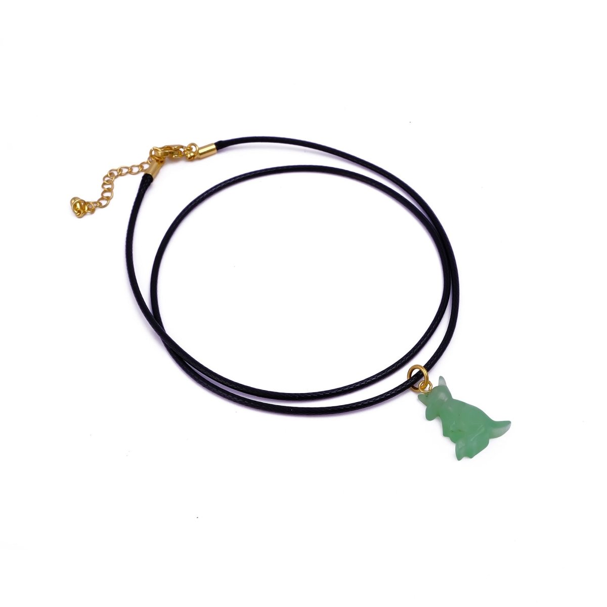 Cute Kangaroo Necklace Pink Animal Pendant, Gold Accent Choker for Women 5253 Green