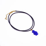 Cute Pink Penguin Charm Necklace, Adjustable Black Cord Choker 5254 Blue