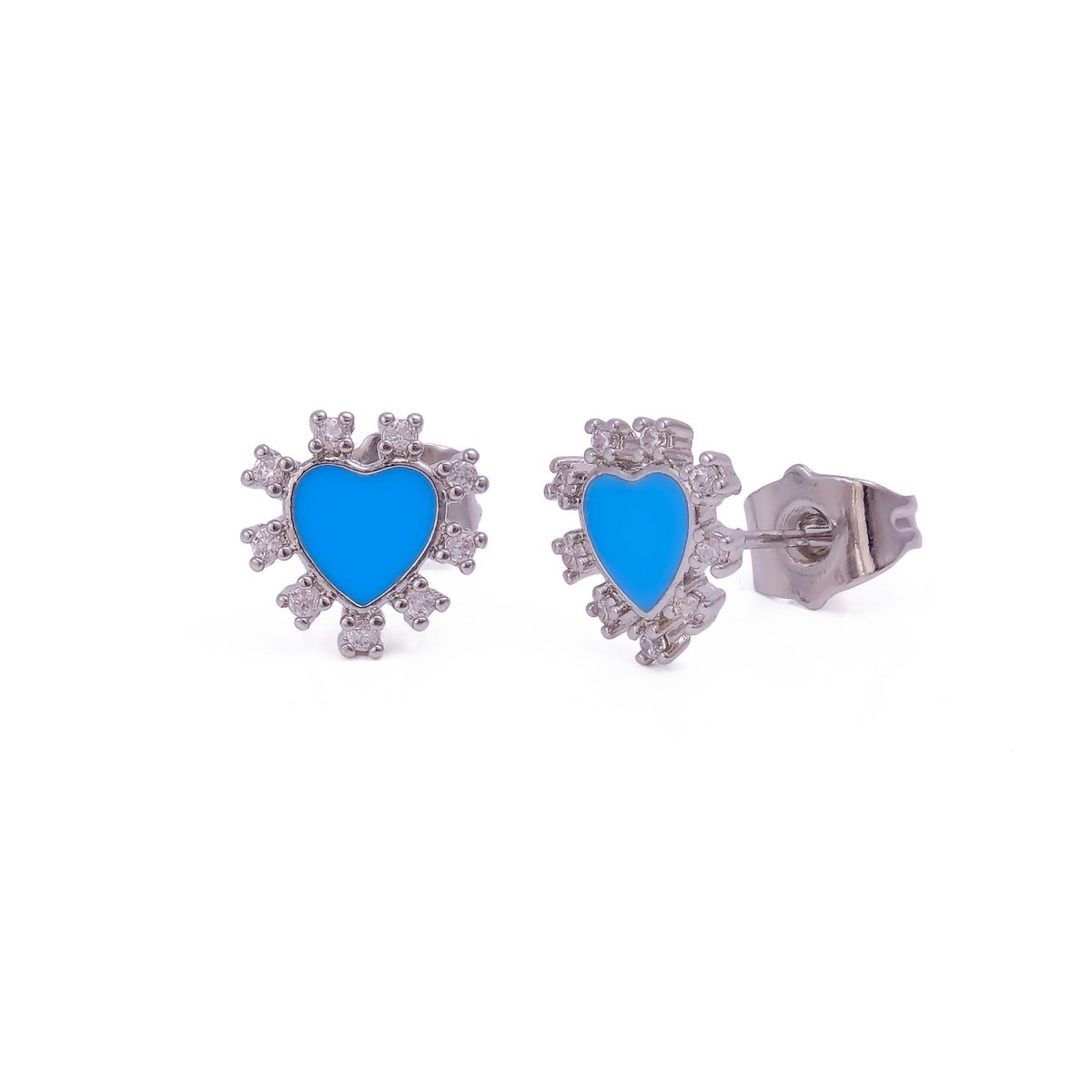 Cute Tiny Heart Shape Studs Silver Plated Earrings For Her