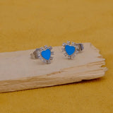 Cute Tiny Heart Shape Studs Silver Plated Earrings For Her