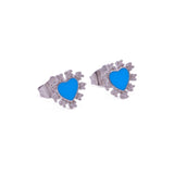 Cute Tiny Heart Shape Studs Silver Plated Earrings For Her