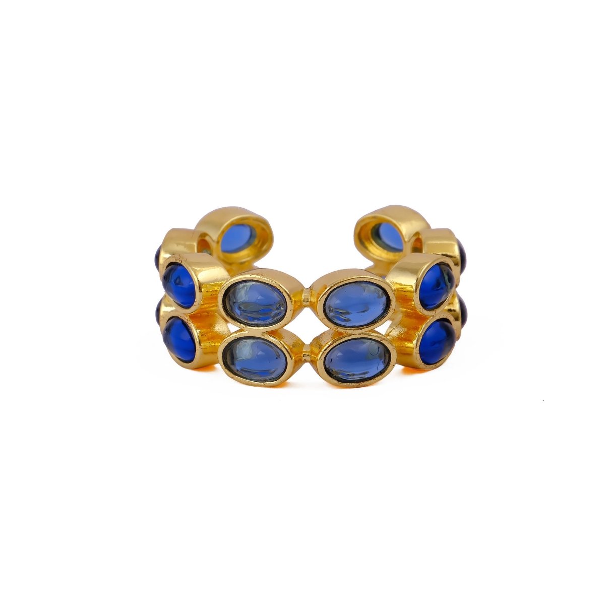 Dainty Oval Shape Pink Tourmaline Band Ring, 18K Gold Plated Adjustable Jewelry CR - 1028