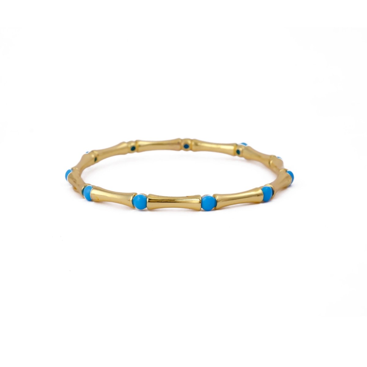 Dainty Pink Fuchsia Stacking Bangle, Bamboo Style Gold Plated Brass Jewelry Cb - 1001