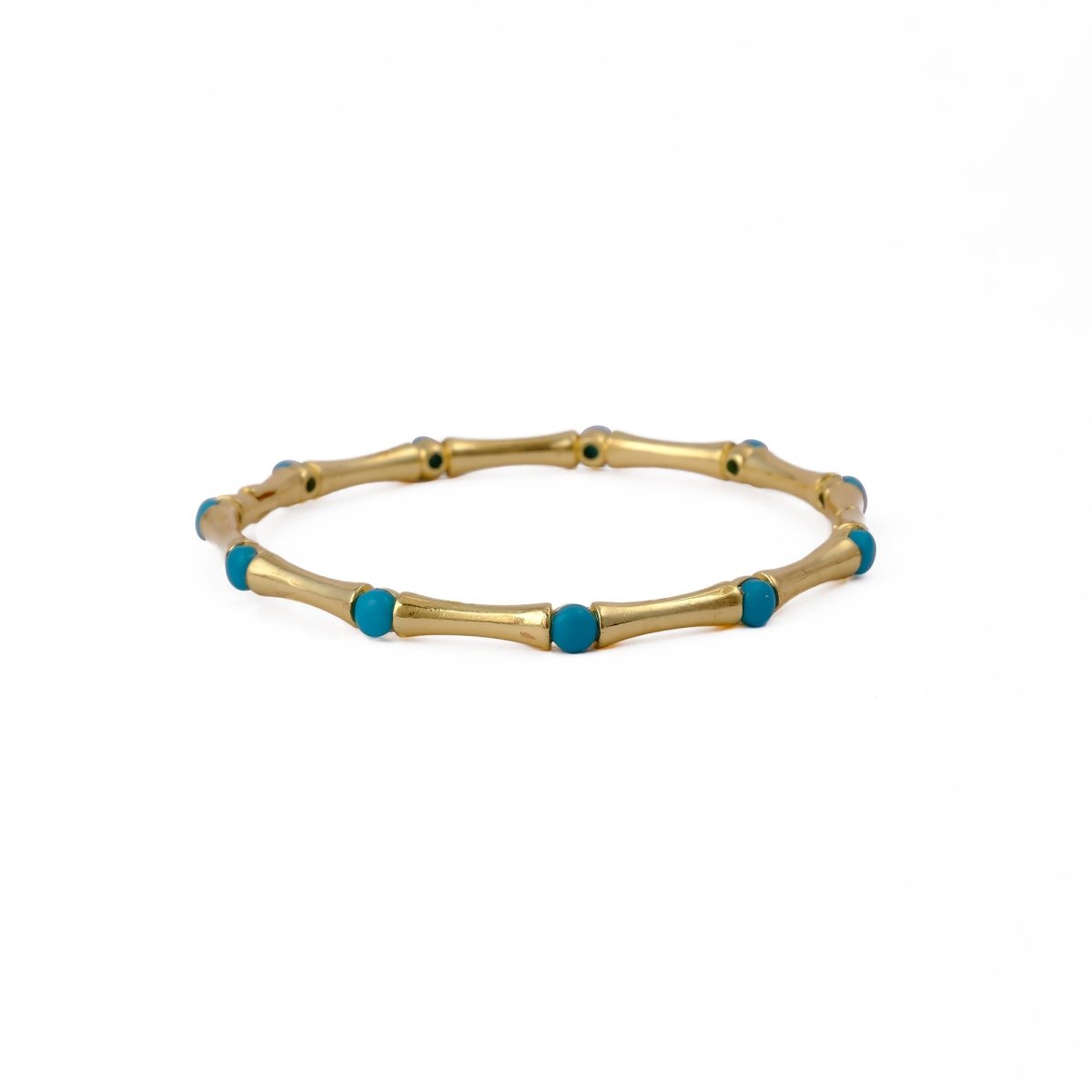 Dainty Pink Fuchsia Stacking Bangle, Bamboo Style Gold Plated Brass Jewelry Cb - 1001