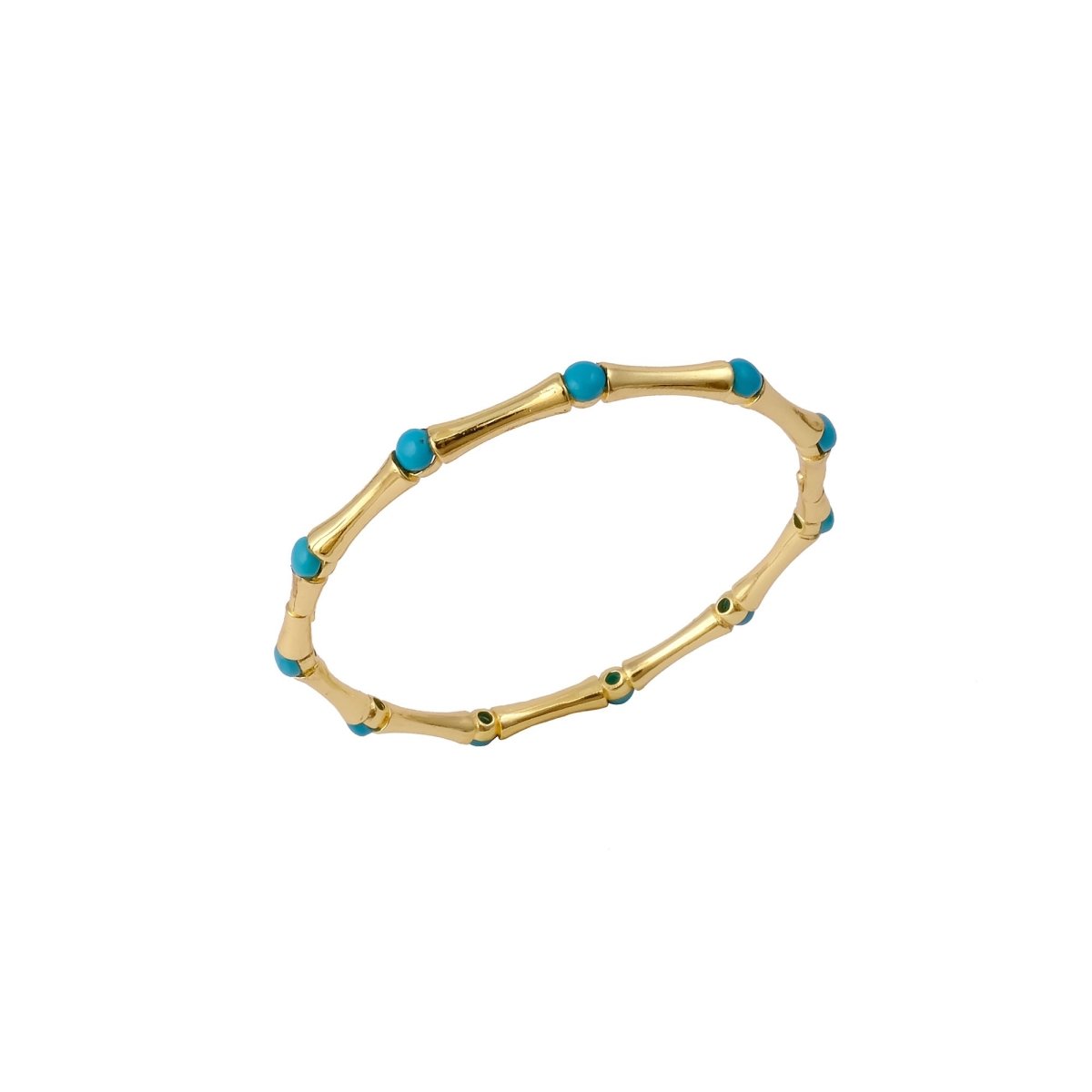Dainty Pink Fuchsia Stacking Bangle, Bamboo Style Gold Plated Brass Jewelry Cb - 1001