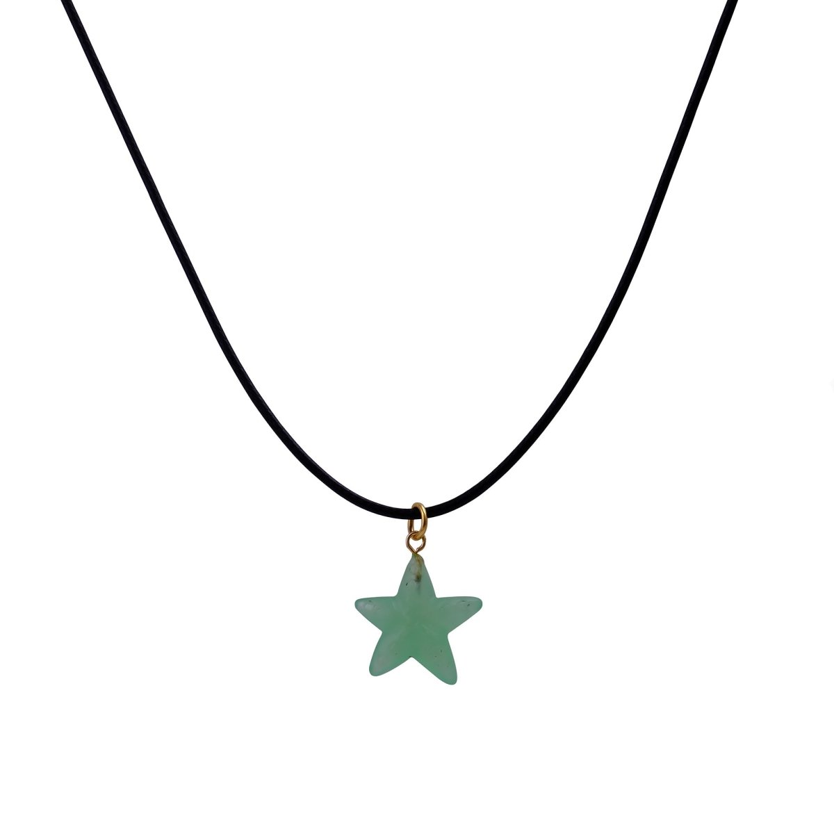 Dainty Starfish Pendant Necklace on Black Cord, Summer Beach Jewelry for Her 5252