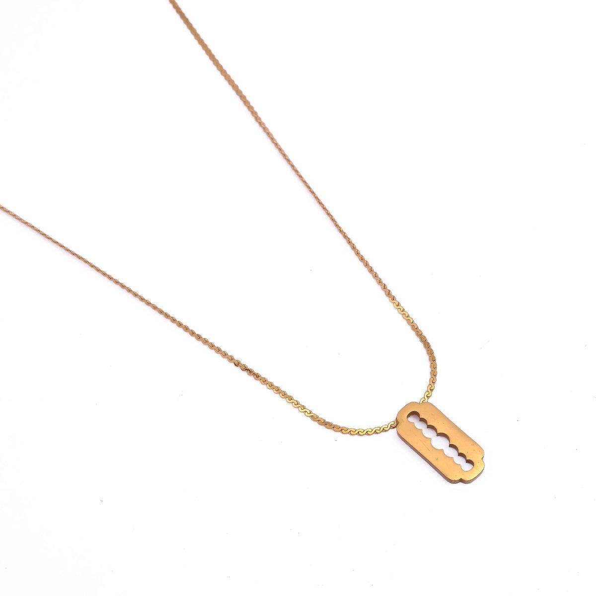 Edgy Blade Charm Necklace Minimal Gold Plated Necklace For Her
