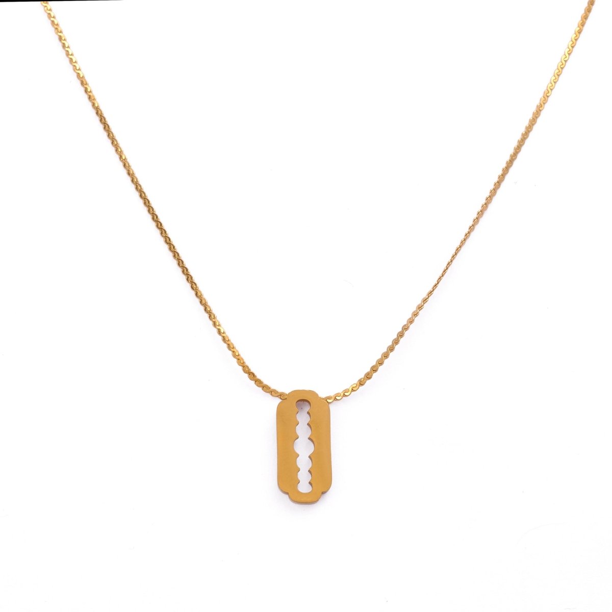 Edgy Blade Charm Necklace Minimal Gold Plated Necklace For Her