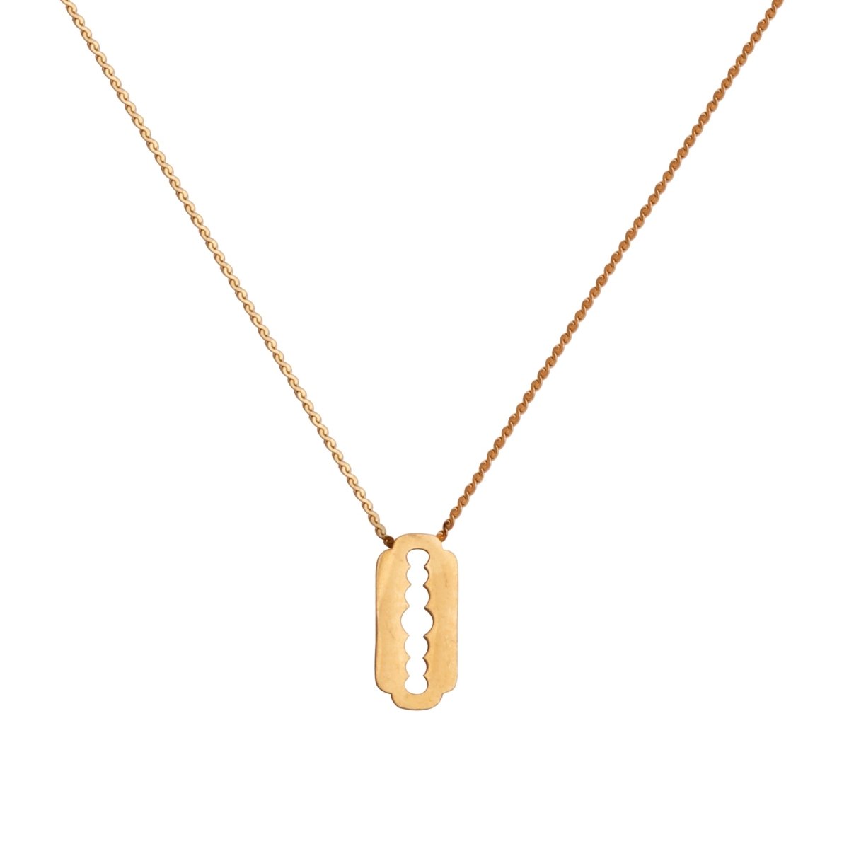 Edgy Blade Charm Necklace Minimal Gold Plated Necklace For Her