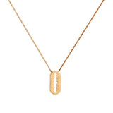 Edgy Blade Charm Necklace Minimal Gold Plated Necklace For Her