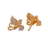 Elegant Butterfly Stud Earrings Cute Tiny Studs Gold Plated Jewelry For Her