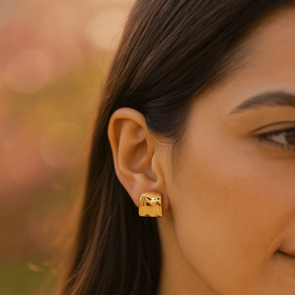 Elegant Minimalist Gold Stud Earrings Modern Everyday Jewelry