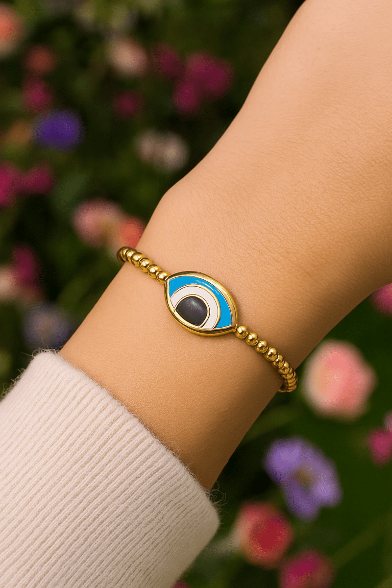 Enameled Bangle Adjustable Gold Plated Jewelry For Her