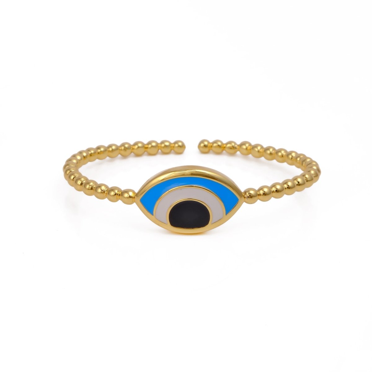 Enameled Bangle Adjustable Gold Plated Jewelry For Her