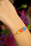 Enameled Bangle Adjustable Gold Plated Jewelry For Her