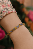 Enameled Roman Number Bangle Adjustable Gold Plated Jewelry For Her